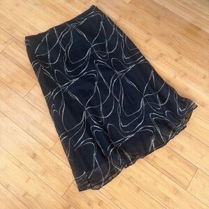 Allison Taylor Black Skirt with White Pattern